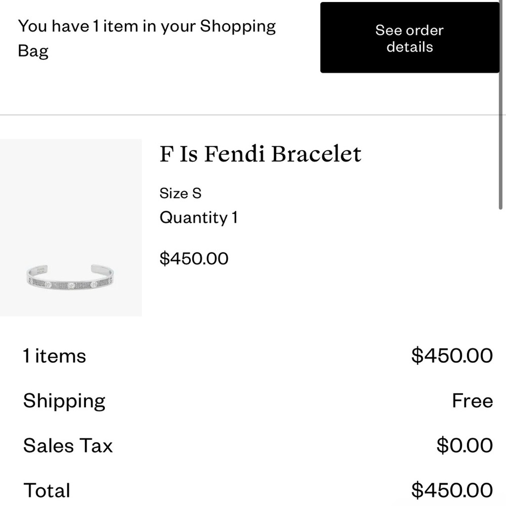 Fendi Silver Bracelet